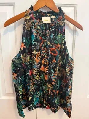 Maeve Prema Floral Tank Size Large Tropical Flowers Fun Print thumbnail 3