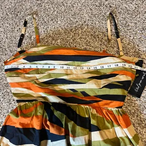Sam and Jess Olive Drab Abstract Print Maxi Dress Tie Front Spaghetti‎ Straps XL thumbnail 5