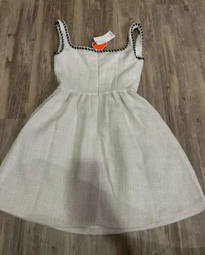 Cider White Tweed Tea Party U-Neckline Mini Dress thumbnail 3