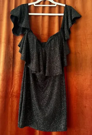 Monaco Glittery Off-the-Shoulder Bodycon Mini Dress thumbnail 1