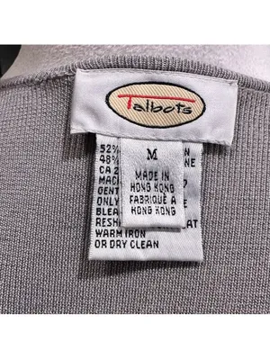 Talbots Light Gray Cotton Rayon Button Cardigan Sweater Size M thumbnail 12