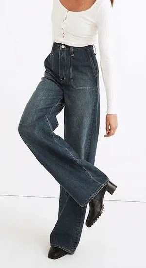 Madewell Superwide-Leg Jeans in Elinwood Wash thumbnail 1