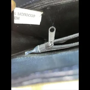 Paule Clement Vintage Bag‎ Black Leather Metal Loop Handle HandMade In Morocco thumbnail 7