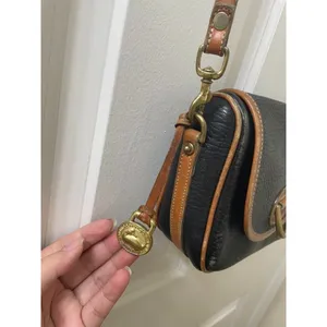Vintage Dooney & Bourke Horseshoe Brass Bit Clutch Saddle Bag Black USA thumbnail 8