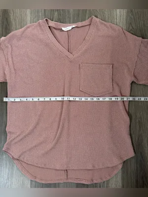 Altar'd State Dusty Rose Pink Ribbed Front Pocket Shirt Size Small Casual Basics thumbnail 7