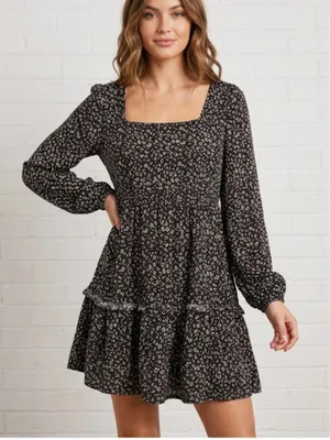 Altar’d State Cheetah Animal Print Tiered Dress Size M thumbnail 1