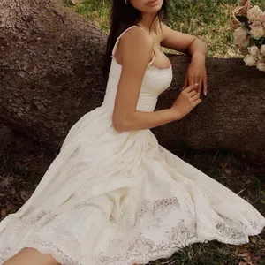 NWOT House of CB Chloe White Custom Lace + Cotton Midi Dress thumbnail 1