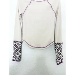 Free People She's Reversible Cuff Thermal Tee Oatmeal Size Small Bohemian thumbnail 10