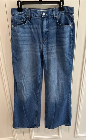 Loft‎ Rivete Denim High Rise Wide Leg Blue Jeans Size 28 Boho thumbnail 1