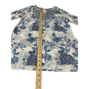 Anthropologie MERMAID Small Floral Sea Holly Tunic Top‎ Stripes Beach Summer F10 thumbnail 5