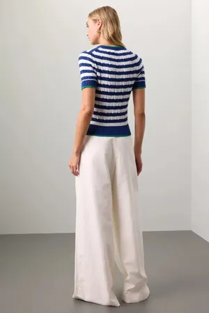 Polo Ralph Lauren Striped Cable-Knit Short-Sleeve Cardigan thumbnail 2