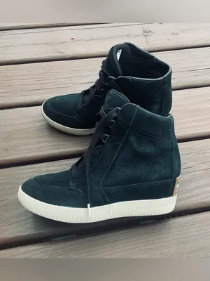 Sorel Black Suede High-Top Wedge Sneaker thumbnail 3