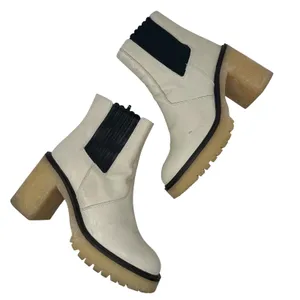 Free People James Chelsea Boots Ankle Leather Bone Cream White Size‎ 39 US 8.5 thumbnail 1