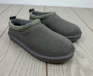 Koolaburra by UGG Womens Burree Embroidered Trim Slipper 5M Grey & Green $80 thumbnail 1