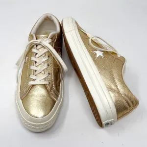 Converse One Star Metallic Gold Egret Leather Low 161589C Skate Sneaker 7 thumbnail 11