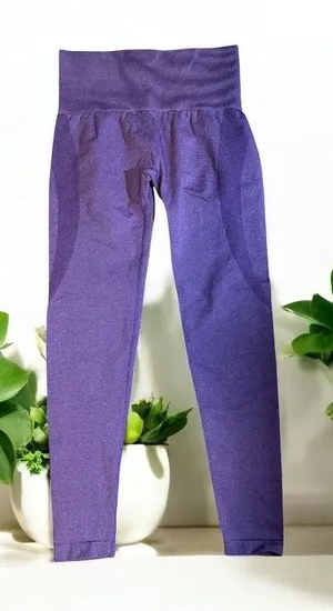 NVGTN Seamless Leggings Women‎ S Purple High Waisted Contour Gym Yoga Pants thumbnail 1