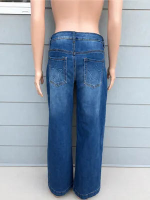 Women’s Telepatia blue Mid rise Wide Leg star size 5 thumbnail 3