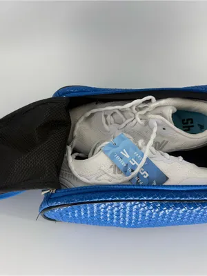 Varsity V4S Cheer Shoes Size 7 New White Knit Athletic Sneakers Blue Bag AeroFlo thumbnail 2