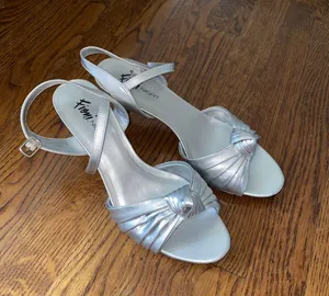 ZARA Silver Kitten Heels thumbnail 1