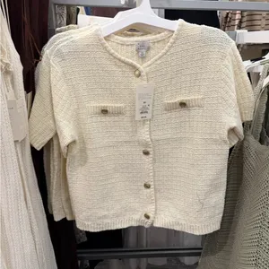 A New Day Beige Cream Knitted Minimalistic Lady Jacket Cardigan thumbnail 2