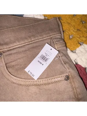 GAP NWT $80 Cheeky Straight High Rise 32 / 14R Pants Khaki Woman’s New Denim thumbnail 5