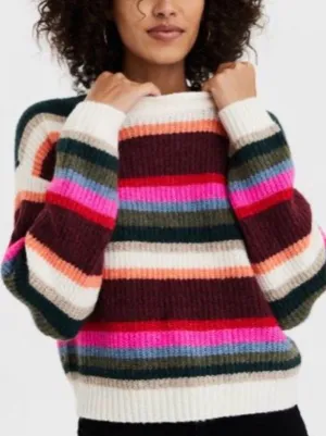 American Eagle Multi Color Striped Crop Sweater Women’s Small Boho Casual Chunky thumbnail 1
