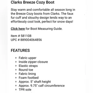 New in Box Clarks Breeze Cozy Boots Dark Sand Size 9 thumbnail 13