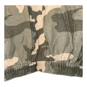 Zara Green Camo‎ Linen Blend Cropped Jacket, Womens Medium thumbnail 7