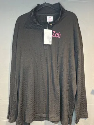 Marleylilly 2XL/3XL Cable Knit Popover Pullover Black Monogram NWT Plus Size thumbnail 1