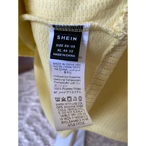 Shein Knit Cardigan Pale Butter Yellow Bow Button Top Coquette Light Academia XL thumbnail 6