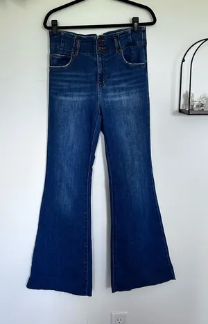 Risen Jeans High Rise Waist Flare Leg Jeans Size 11/30 thumbnail 1