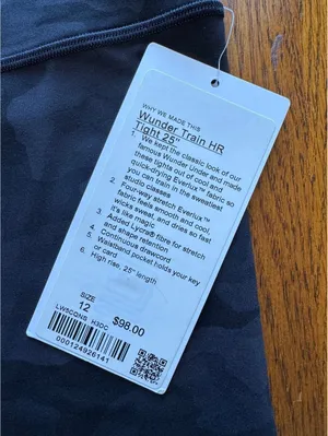 Lululemon Wunder Train High Rise 25” Heritage Camo Deep Coal Black Size 12 NWT thumbnail 4
