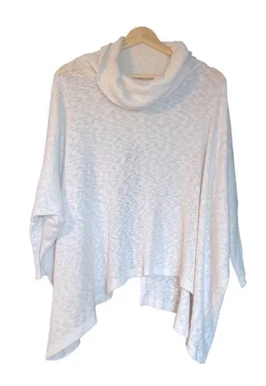 Free People Beach Top World Traveler Cowl Neck Open Back Thermal Pullover - L thumbnail 1