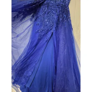 Clarisse Royal Blue Sequin Spaghetti Strap Sweetheart Long Formal Dress Size 6 thumbnail 3