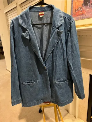 Tudor Court Vintage Denim Blazer Jacket - size XL thumbnail 1