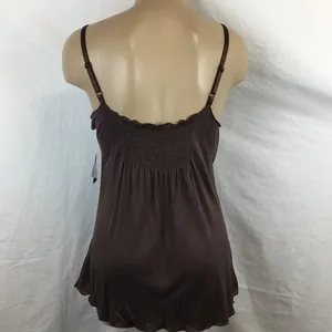 Kaelyn Max 100% Silk Brown Embellished Sleeveless Tank NEW M thumbnail 4