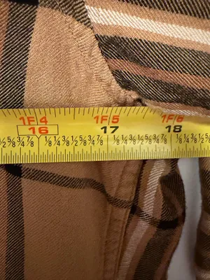 H&M Regular Fit Plaid Button-Up Shirt Brown/Black/White Cotton M thumbnail 4
