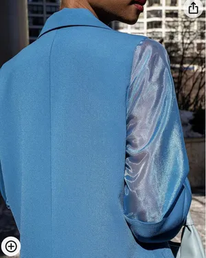Women's Blue Sapphire Double Breasted Blazer by @signedblake thumbnail 4