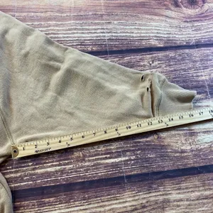 Aerie Oversized Beige Distressed Cropped Crewneck Sweater Large Stretch thumbnail 7