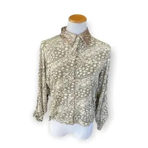 Womens Buckle BKE Gimmicks Sequin Collar Back Collar Button Down Cutout Top - S thumbnail 5