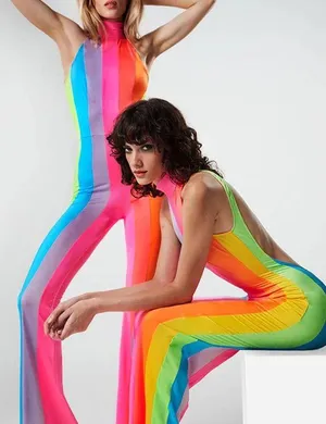 Revolve NWT New Arrivals Women's US S/EU 34 Iggy Dress In Cova Santa Rainbow. thumbnail 4