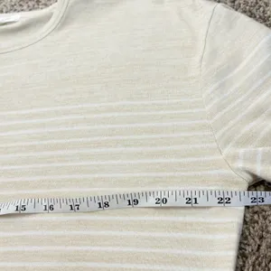 rag & bone Striped Long Sleeve Top Womens LG Beige White Bell Sleeve Jersey‎ thumbnail 9