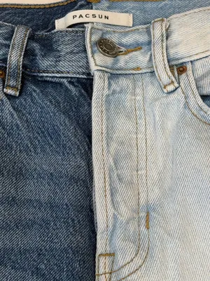 PACSUN High Rise Straight leg Buttonfly Two Tone Denim Jeans Women’s Sz 22 thumbnail 9