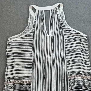 Pants Store Mini Dress Women's Large Halter V-Neck Black/Brown Stripe Summer thumbnail 9