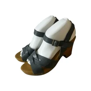 Korks Bagley Platform Sandals Size 8M Grey Leather Chunky Heeled Ankle Strap thumbnail 2