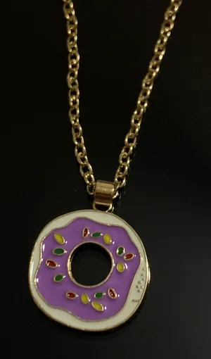 Donut Gold Tone Necklace 18” + 2” Extender thumbnail 1