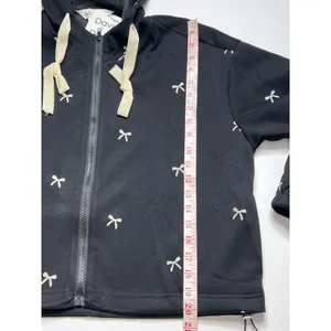 Davi & Dani Bow Print Size Small Black Hoodie and Shorts Matching Lounge Set thumbnail 7