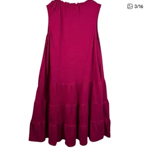Max Studio Magenta Sleeveless Tiered Cotton Dress thumbnail 4