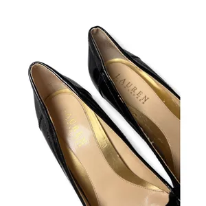 Lauren Ralph Lauren Black Leather Almond Toe High Heel Pumps Size 9M thumbnail 5