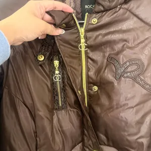 RocaWear 2000s Women's Brown Roc Out Puffer Jacket Y2K‎ Full Zip Small thumbnail 3